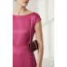 Evening Bag - Pleated Glittery w/ Trimmed Ruffles - Fuchsia - BG-92233FU